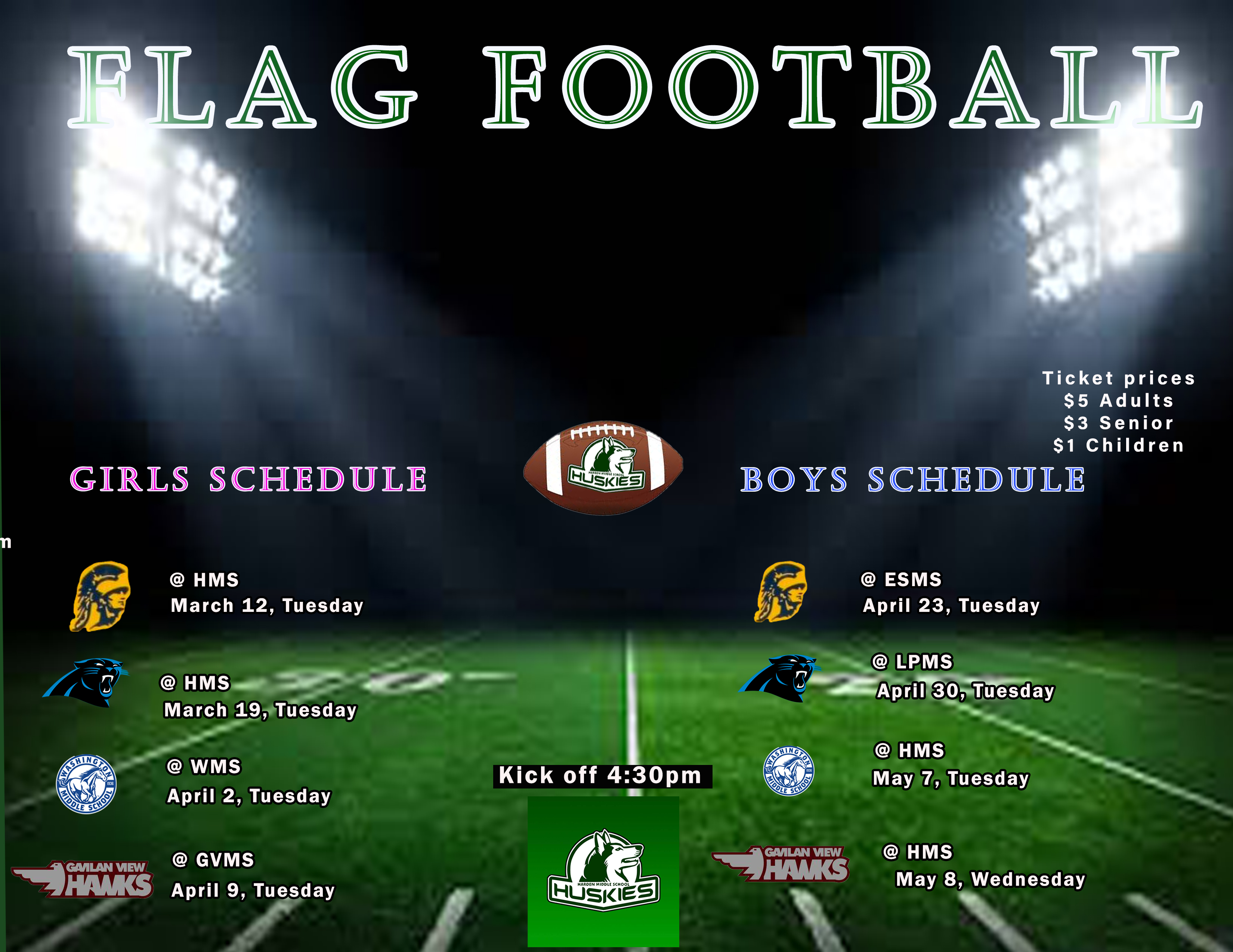 Flag Football Schedule 